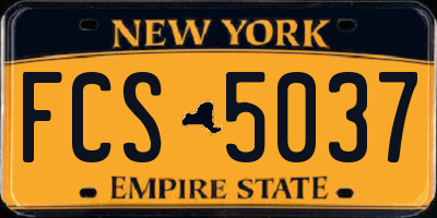 NY license plate FCS5037