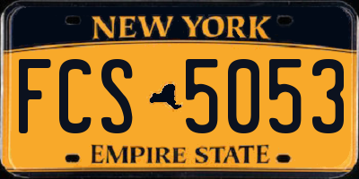 NY license plate FCS5053