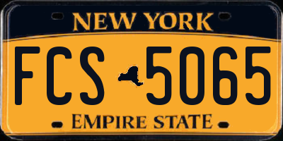 NY license plate FCS5065