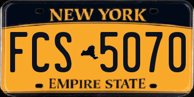 NY license plate FCS5070