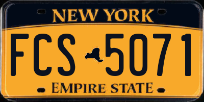 NY license plate FCS5071