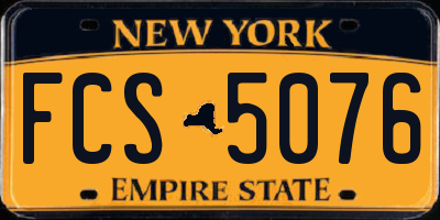 NY license plate FCS5076