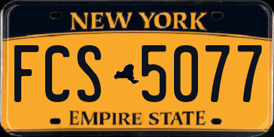 NY license plate FCS5077