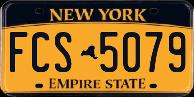 NY license plate FCS5079