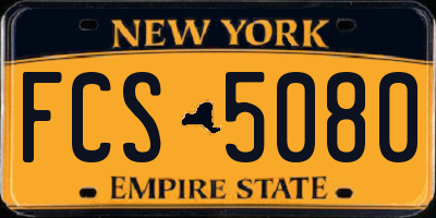 NY license plate FCS5080