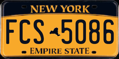 NY license plate FCS5086
