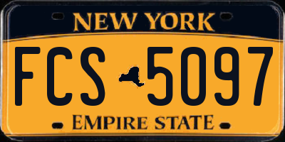 NY license plate FCS5097