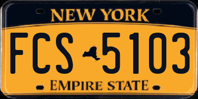 NY license plate FCS5103