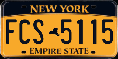NY license plate FCS5115