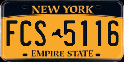 NY license plate FCS5116