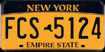 NY license plate FCS5124