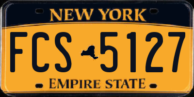 NY license plate FCS5127