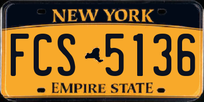 NY license plate FCS5136