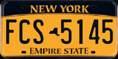 NY license plate FCS5145