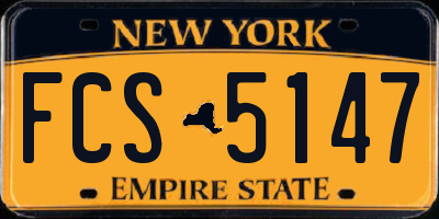 NY license plate FCS5147