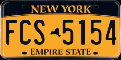 NY license plate FCS5154
