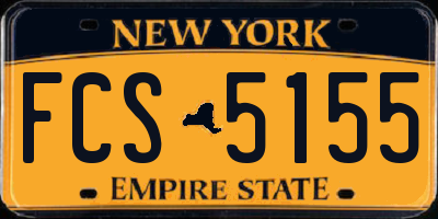NY license plate FCS5155