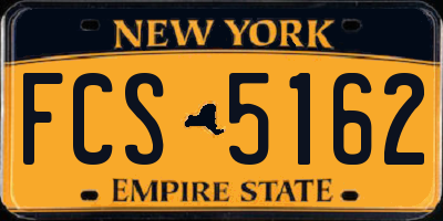 NY license plate FCS5162