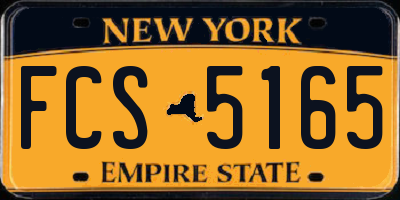 NY license plate FCS5165