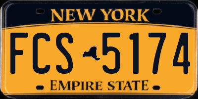 NY license plate FCS5174