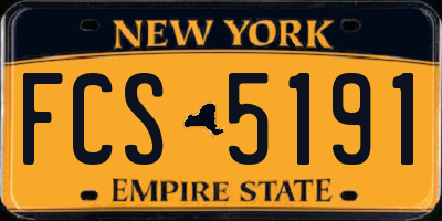 NY license plate FCS5191