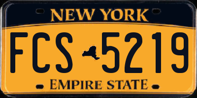 NY license plate FCS5219