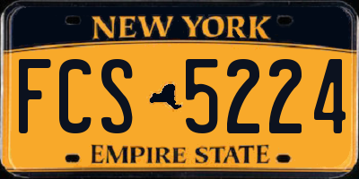 NY license plate FCS5224