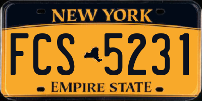 NY license plate FCS5231