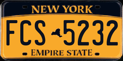 NY license plate FCS5232