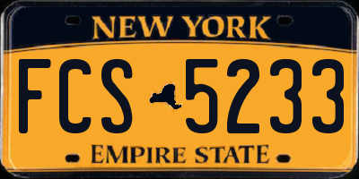 NY license plate FCS5233