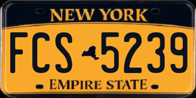 NY license plate FCS5239