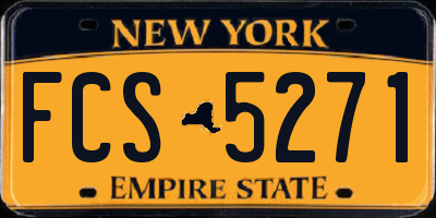 NY license plate FCS5271