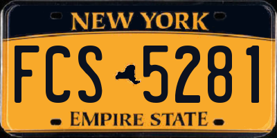 NY license plate FCS5281