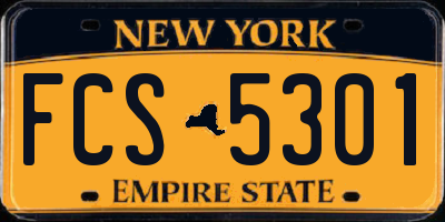 NY license plate FCS5301