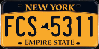 NY license plate FCS5311