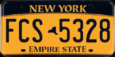 NY license plate FCS5328