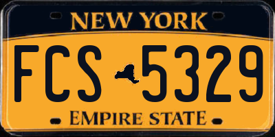 NY license plate FCS5329
