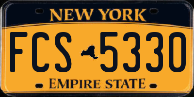 NY license plate FCS5330