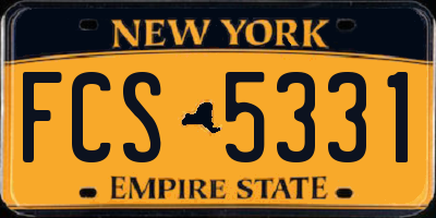 NY license plate FCS5331