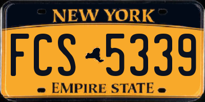 NY license plate FCS5339