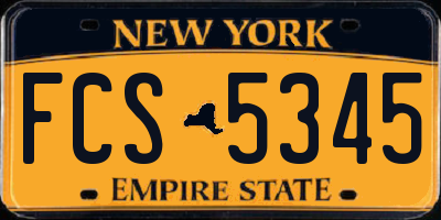 NY license plate FCS5345