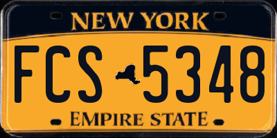 NY license plate FCS5348