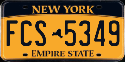 NY license plate FCS5349