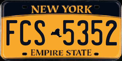 NY license plate FCS5352