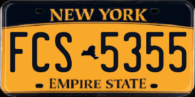 NY license plate FCS5355