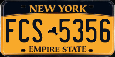 NY license plate FCS5356