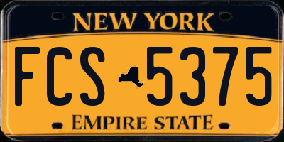 NY license plate FCS5375