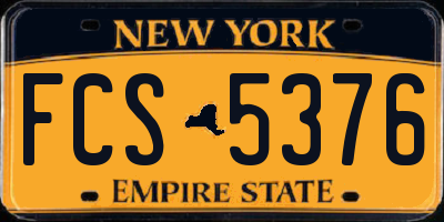 NY license plate FCS5376
