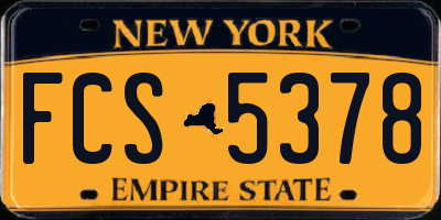 NY license plate FCS5378