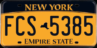 NY license plate FCS5385